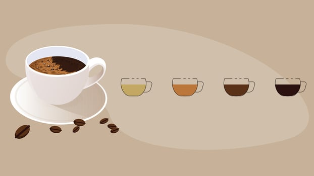 Coffee machines types and drinks illustration elements vector