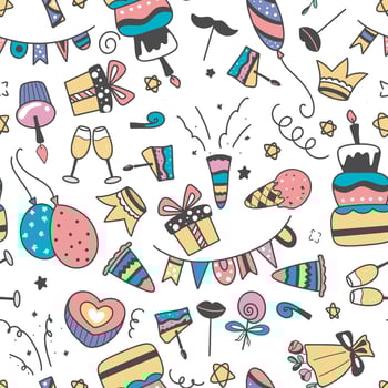 Birthday print for wrapping paper, card, backdrop, decoration or textile vector