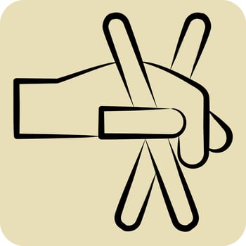 Icon Chopsticks. related to Korea symbol. hand drawn style. simple illustration vector