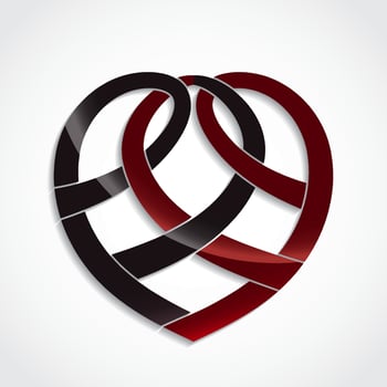 elegant dark color ornamental shape 3d symbol vector