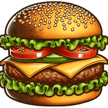 Classic American Cheeseburger with Fresh Ingredients png