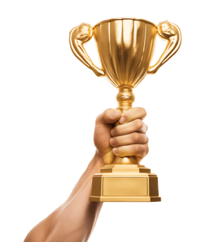 Hand Holding Trophy Isolated on Transparent Background png