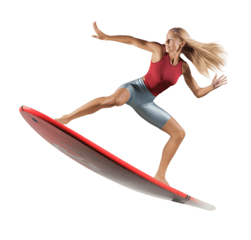 Female Surfer Isolated on Transparent Background png