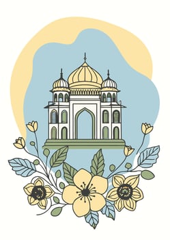 Mughal Garden color blobs art vector