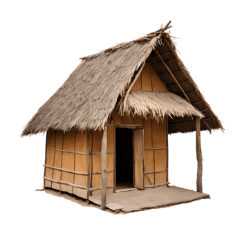 Primitive Basic Hut Isolated on Transparent Background png