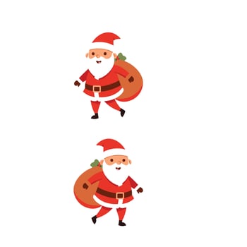 Santa Claus carrying sack full of gifts vector