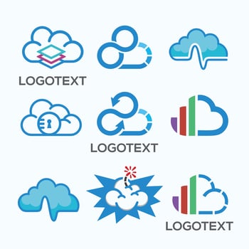 Creative Modern Cloud logo design set vector