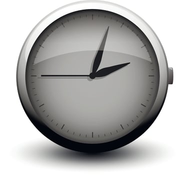 clock icon on button on white background vector