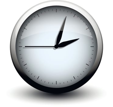 clock icon on button on white background vector
