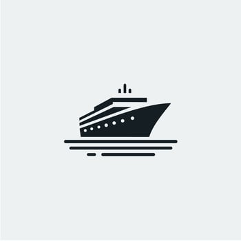 A cruise ship icon on a white background vector