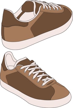 Set off Sneaker shoe . Concept. Flat design. fashion shoes isolated. Sneakers in flat style. vector