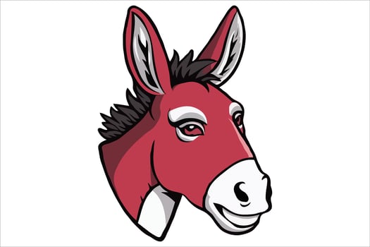 Donkey Head Illustration on White Background for Design vector