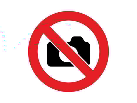 No photo or is allowed sign illustration. Prohibited sticker vector