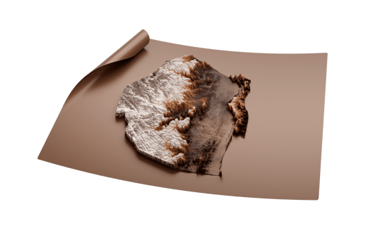 Map Of Eswatini Old Style Brown On Unrolled Map Paper Sheet 3d illustration png