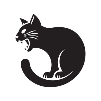 Mysterious Cat Silhouette with Whiskers vector