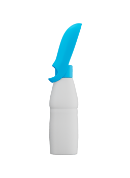 3d White Plastic Pet Bottle With Blue Lid And Cover 3d Illustration png