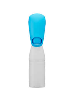 3d White Plastic Pet Bottle With Blue Lid And Cover 3d Illustration png