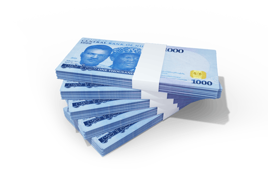 3d rendering of Stacks of Nigerian naira notes. bundles of Nigerian currency notes isolated on transparent background png
