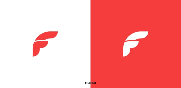 Letter F logo template design vector