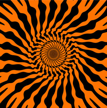 Psychedelic Halloween spiral fractal pattern vector