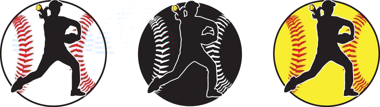 Softball Girl, Softball Silhouette, Girl Baseball Player Clip Art vector