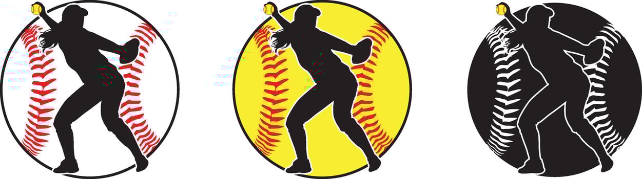 Softball Girl, Baseball Cut File, Girl Baseball Player Silhouette vector