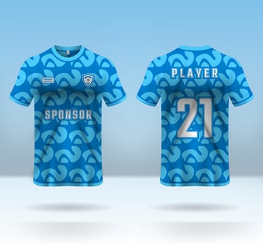 Sports uniform jersey design with blue abstract pattern background vector
