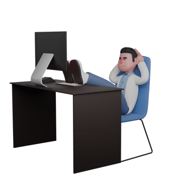 3D Healthcare Character. Doctor Relaxing at Computer png