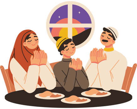 iftar muslim family png