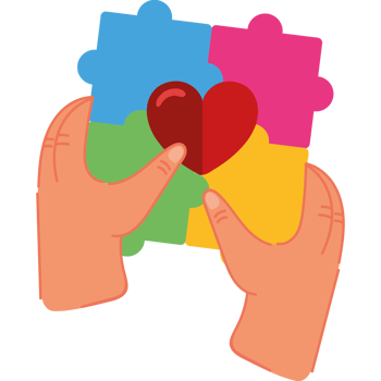 autism day hand with puzzles png