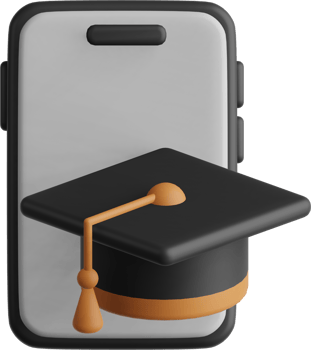 3D icons Smartphone Graduation Cap png