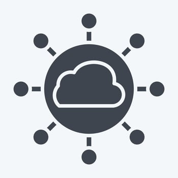 Icon Cloud Network. related to Network symbol. glyph style. simple illustration vector