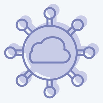 Icon Cloud Network. related to Network symbol. two tone style. simple illustration vector