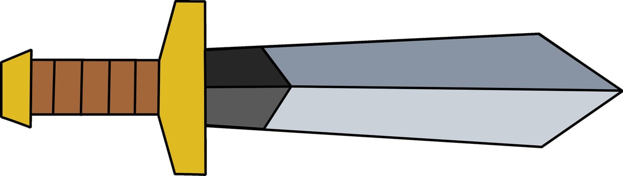 Cartoon Drawing of a Classic Short Sword vector