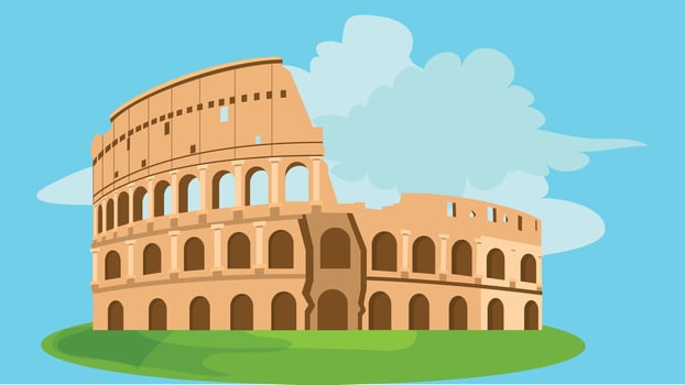 Italian landmark architecture flat design illustration vector