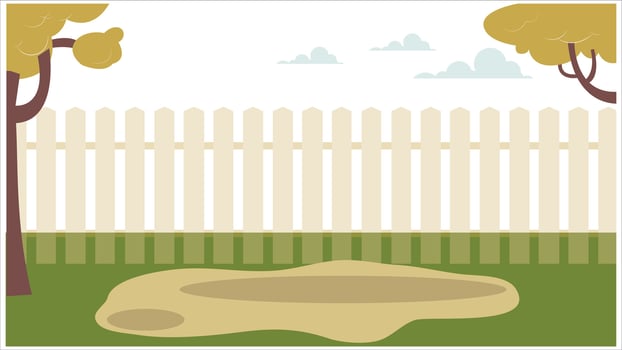 backyard garden flat background illustration vector