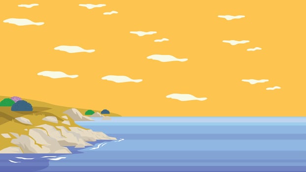 ocean sandy beach background design illustration vector