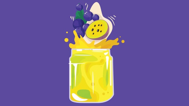 Fresh organic fruit juice flat design illustration vector