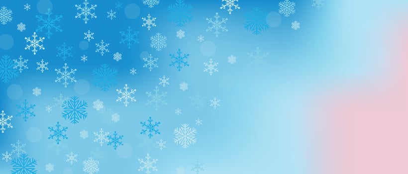 Winter snow wallpaper. Pink and blue soft pastel gradient background with snowflakes. Winter background. vector