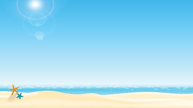 sea vacation on beach background illustration vector