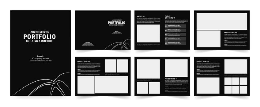 Architecture Portfolio Brochure Template vector