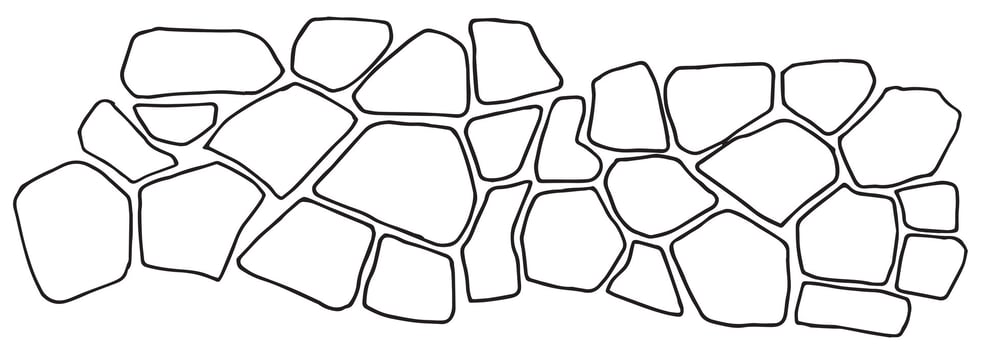 stone pavement texture. linear drawing in doodle style. vector