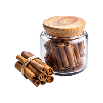cinnamon sticks in a glass jar png