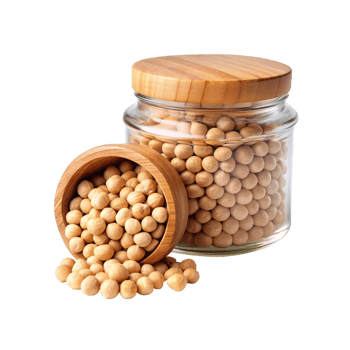 clear glass jar filled with Chickpeas png