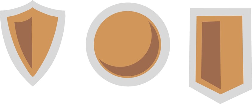 Three Minimalist Shield Icon Designs vector