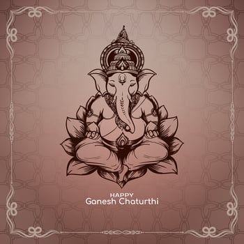 Beautiful Happy Ganesh Chaturthi Indian traditional festival background vector
