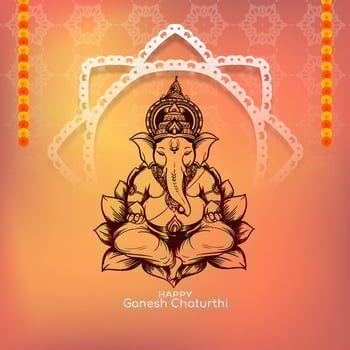 Happy Ganesh Chaturthi Indian religious festival background vector
