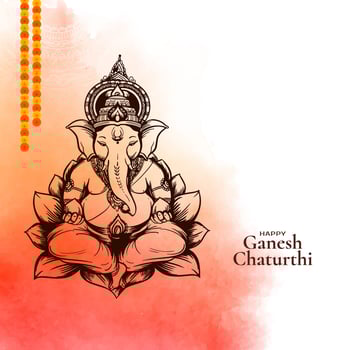 Happy Ganesh Chaturthi Indian festival celebration card design vector