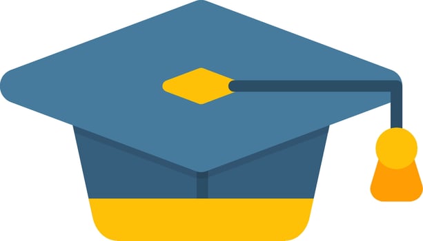 Mortarboard Flat Icon vector