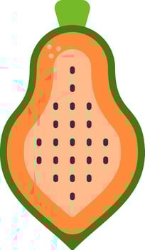 Papaya Flat Icon vector